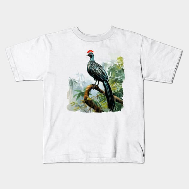 Horned Guan Kids T-Shirt by zooleisurelife